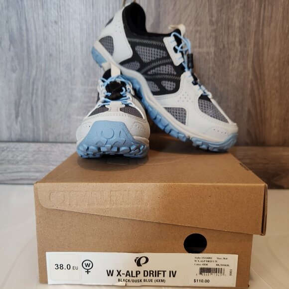 Pearl Izumi Cycling Shoe X-Alp Drift IV in Black and Dusk Blue Size 7.5 - Picture 1 of 15